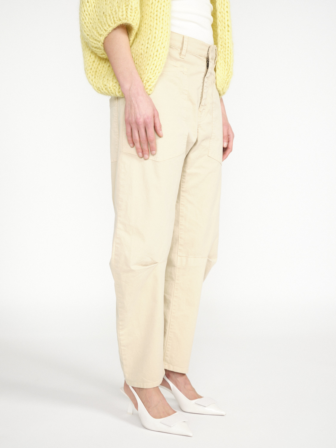 Nili Lotan Shon Pant - Pantaloni cargo in cotone elasticizzato   creme 38