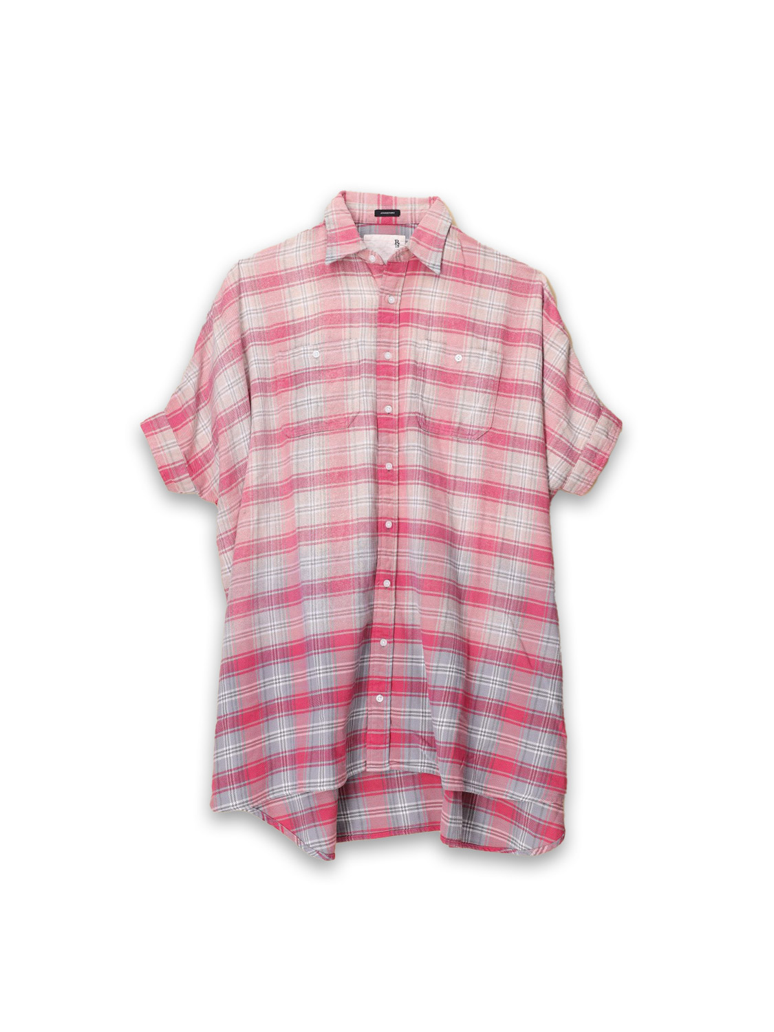 R13 Plaid Oversizedc Boxy - Hemd aus Baumwolle pink Taille unique