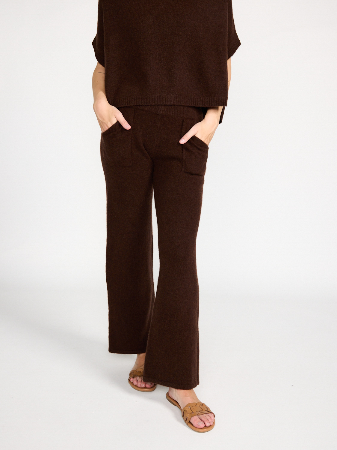 LU Ren Olivia - Pants made of cashmere  brown XS