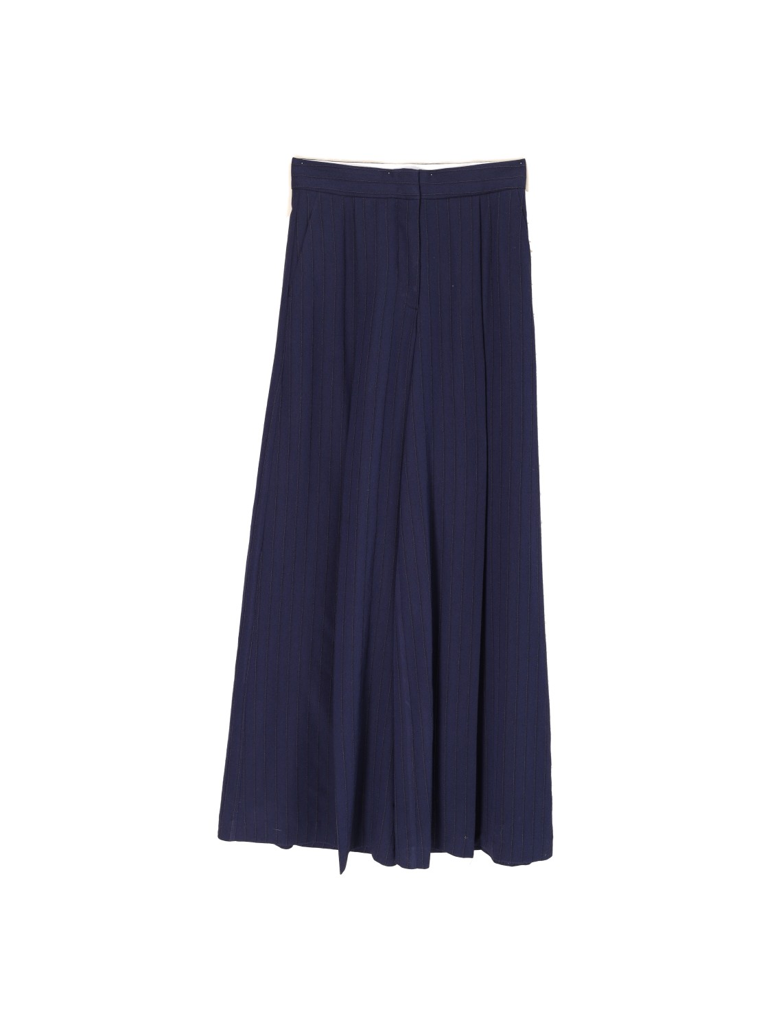 Odeeh Pinstripe trousers in virgin wool blend     marine 36