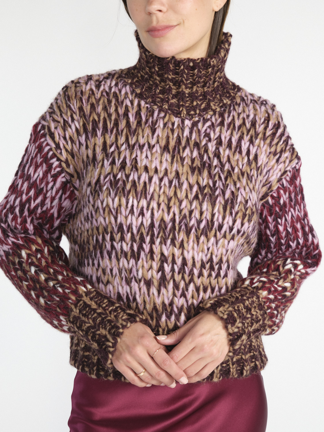 Roberto Collina Grobstrick-Pullover aus Alpaka-Woll-Mix   multicolore S