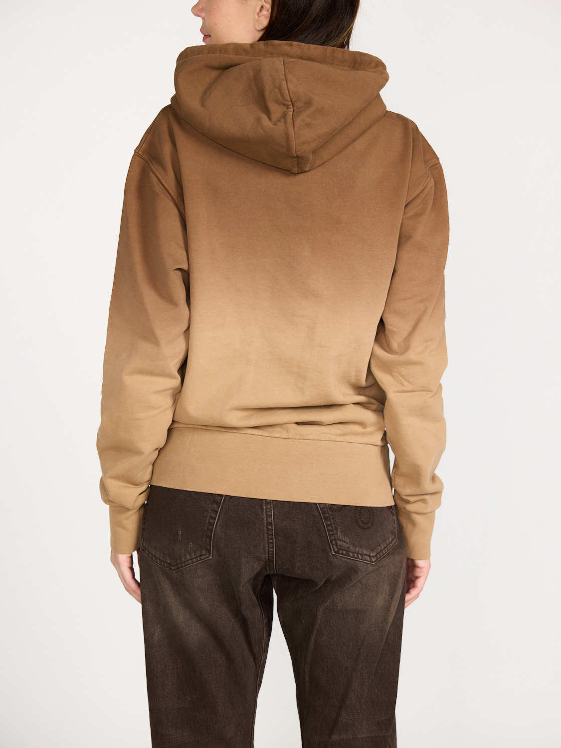 JW Anderson Gradient hoodie with embroidered logo  brown S