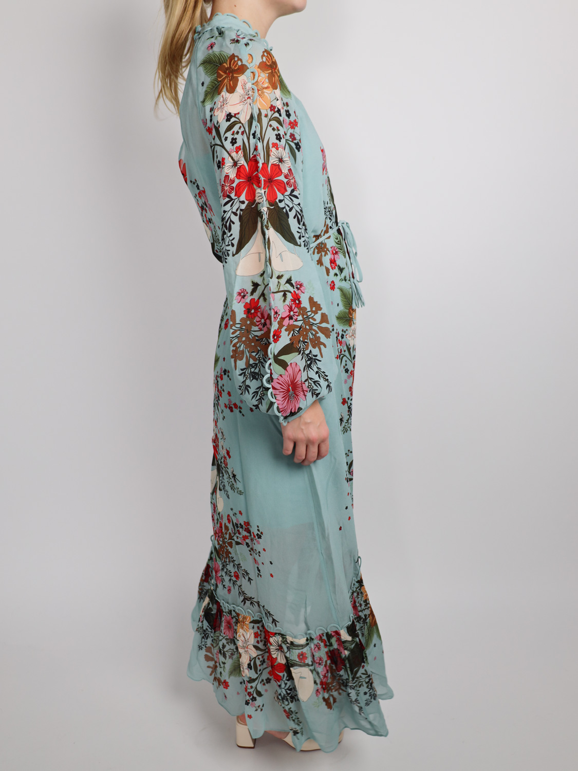 Farm Rio Beauty Bouquet - Maxi dress with floral pattern   hellblau XS