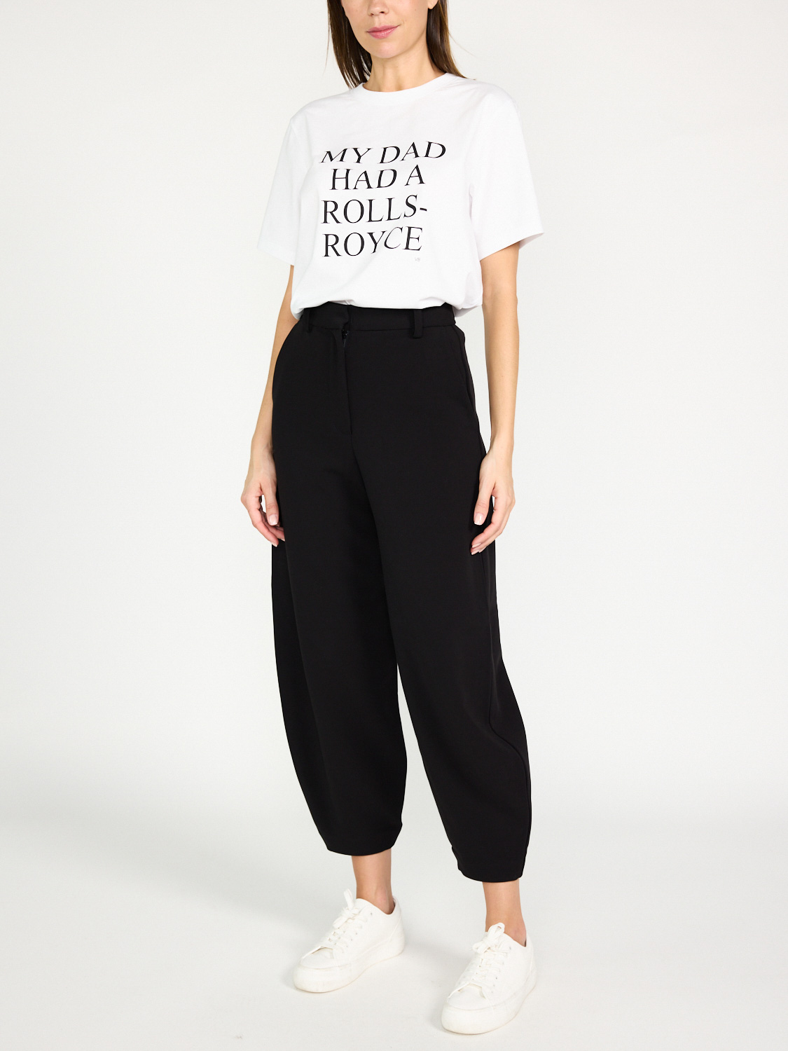 Victoria Beckham Slogan Tee – My Dad had a Rols Royce  nero XL