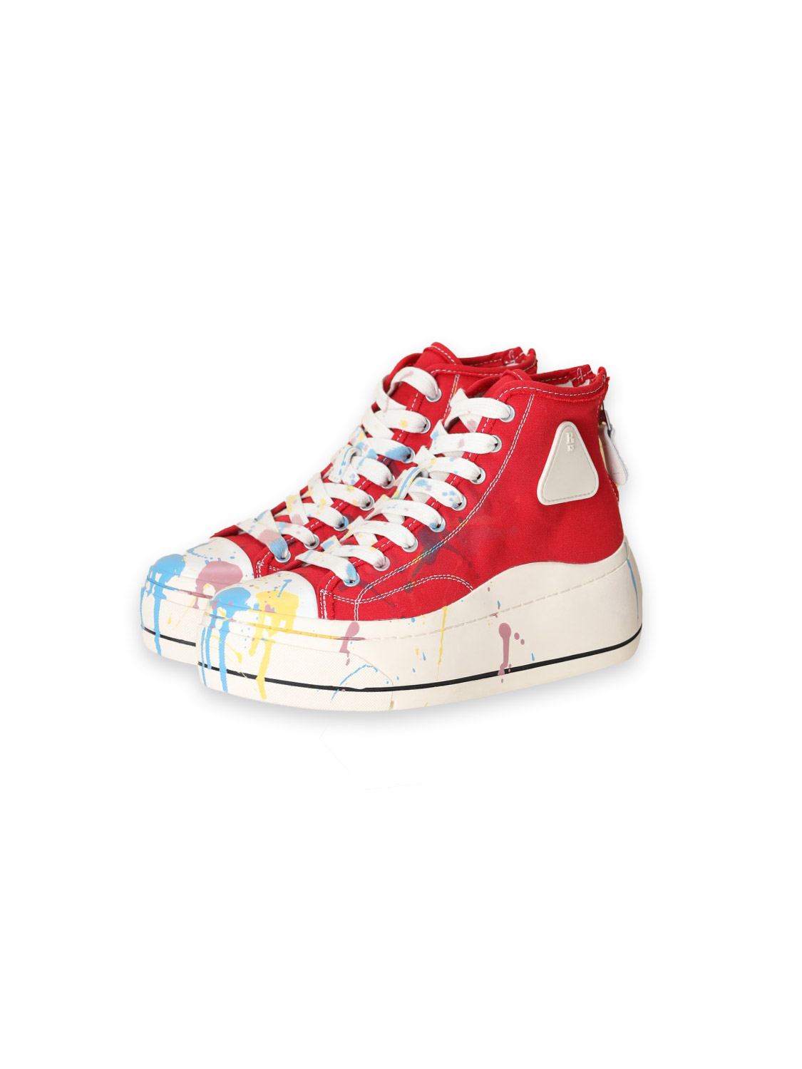 R13 Kurt High - Plateau Sneaker mit Farb-Flecken 36 red