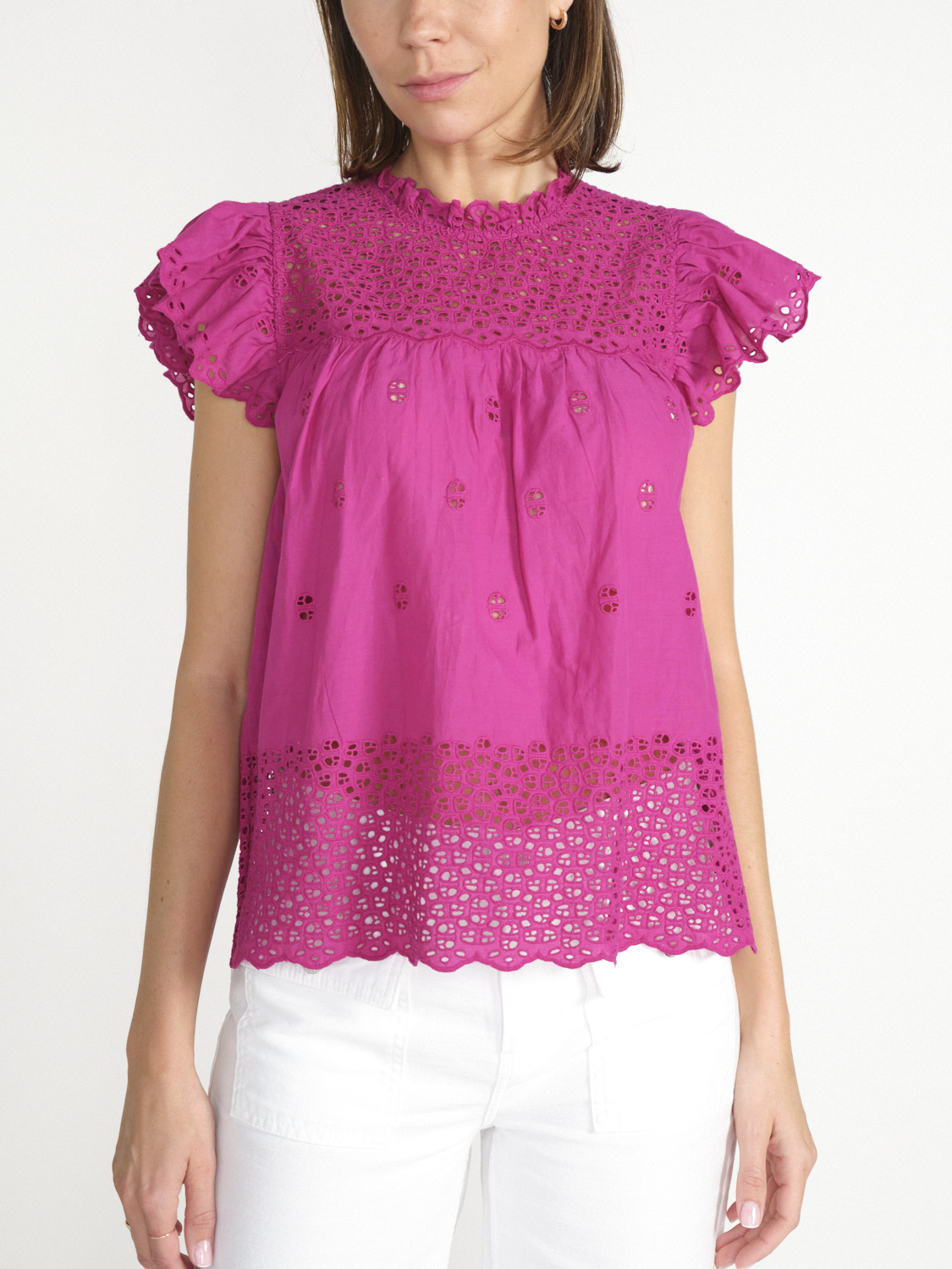 Ulla Johnson Kassi Shirt aus leichtem Baumwolle – Voile  pink 34