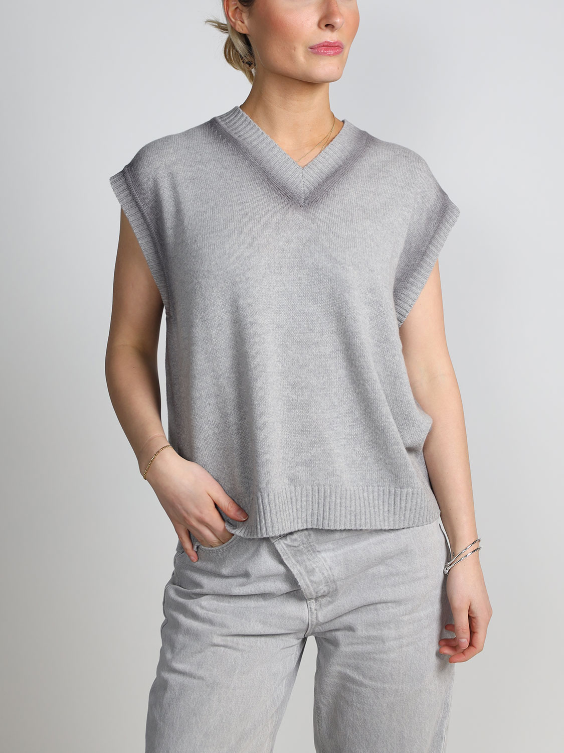 Roberto Collina Spary – Pollunder aus Woll-Cashmere-Mix  grau S