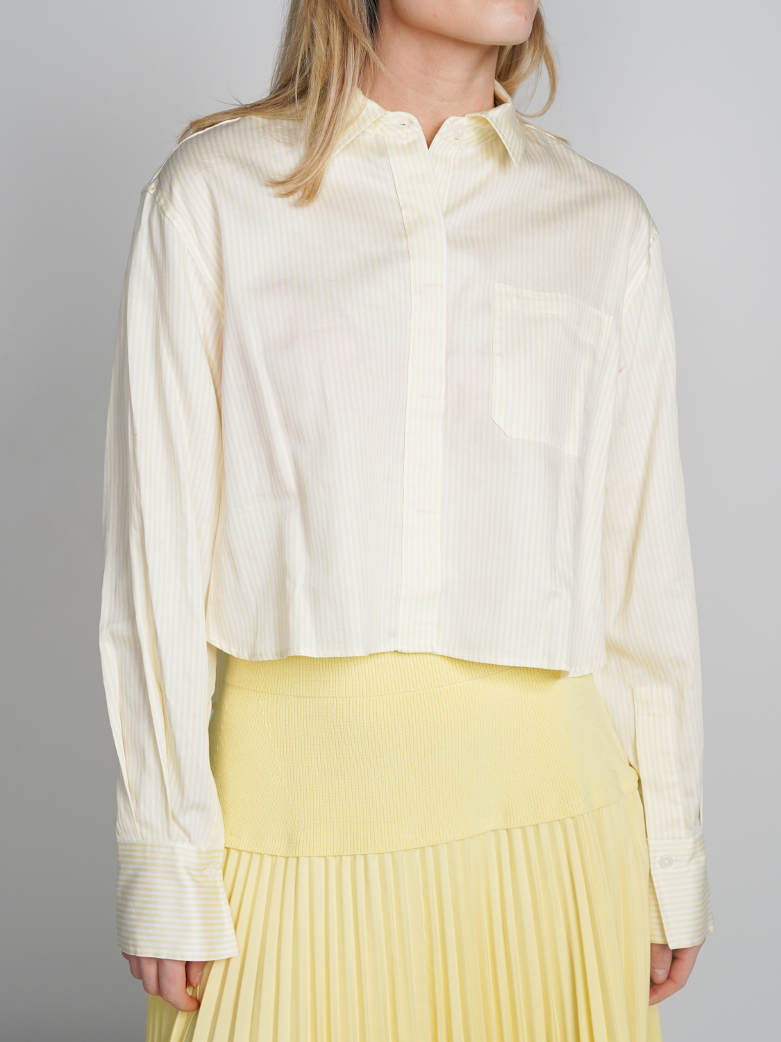 Simkhai Renata L/S - striped shirt  yellow XS