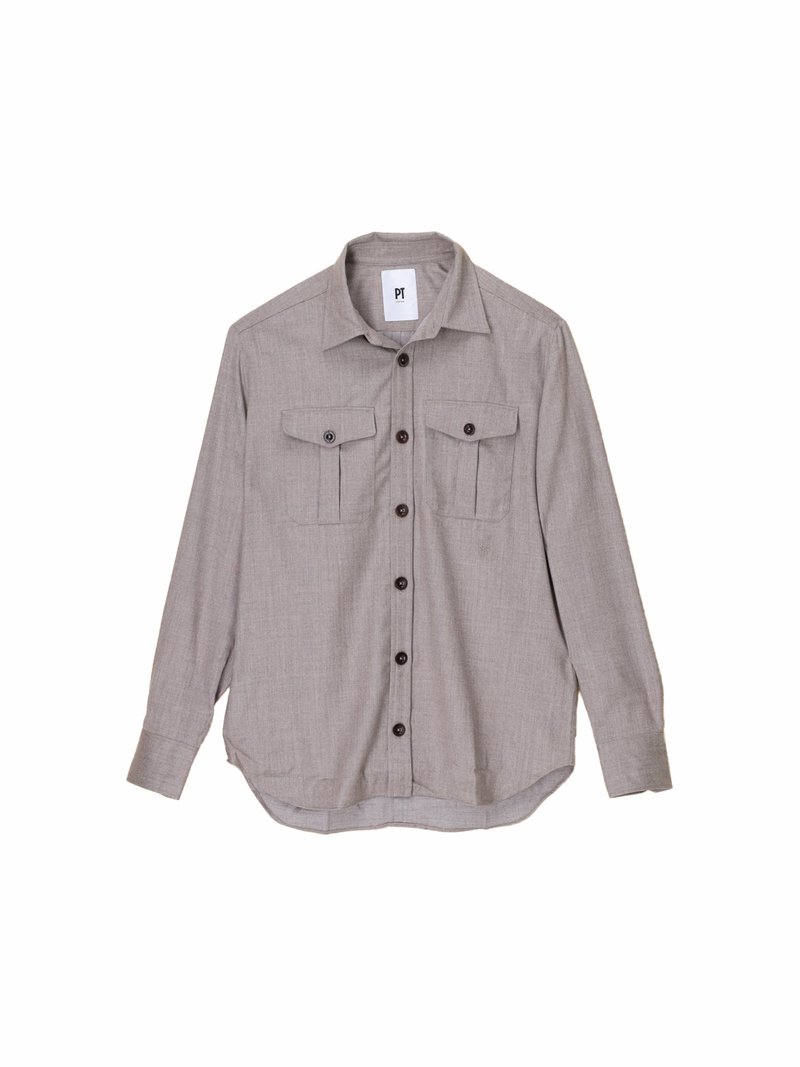 PT Torino Shirt made from a wool-silk mix  grey 40