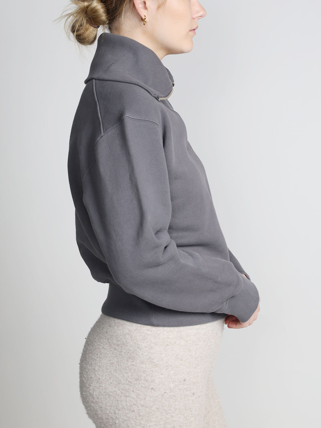 Autry Sweatshirt with troyer collar  grey S