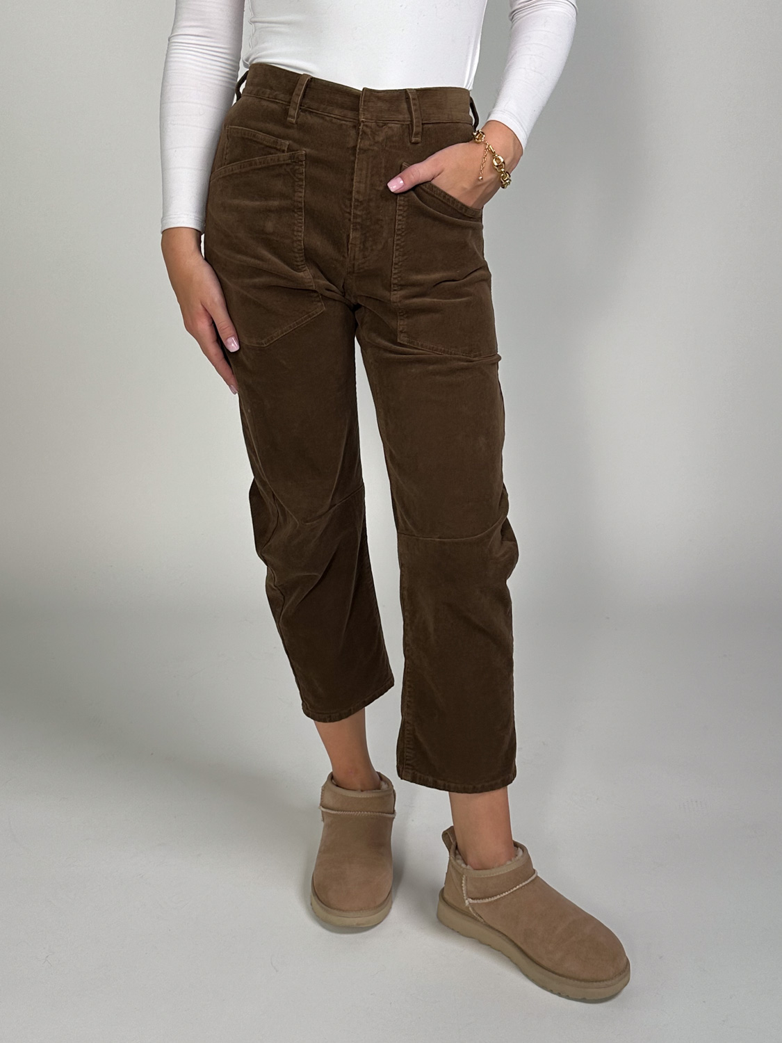 Nili Lotan Shon Pant – trousers made of corduroy  brown 40