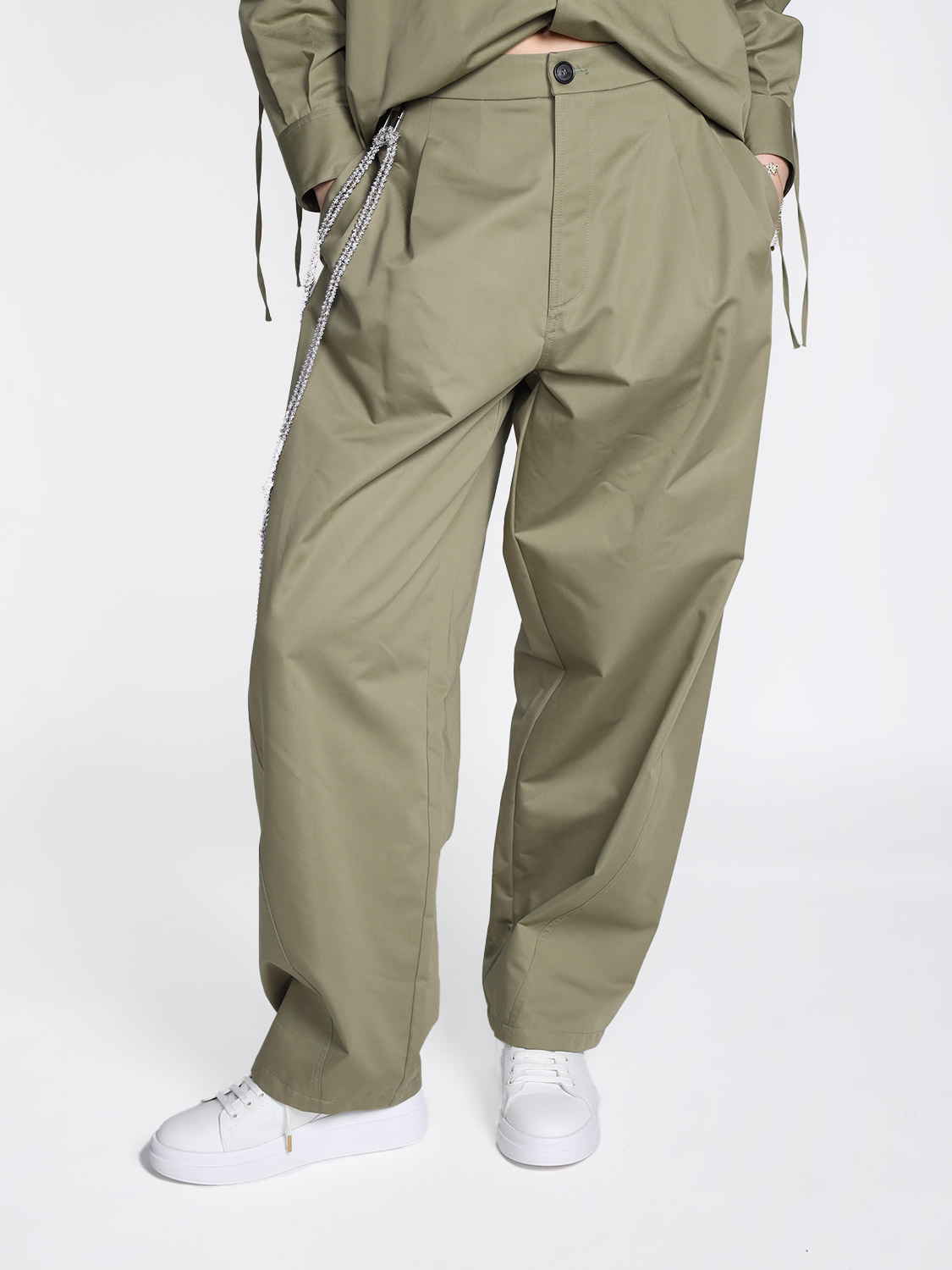 Darkpark Phebe - Hose mit Perlenkette khaki 34