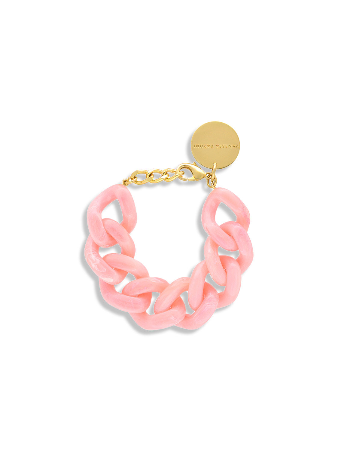 Vanessa Baroni Great Bracelet - Armband aus Flachpanzerketten rosa One Size