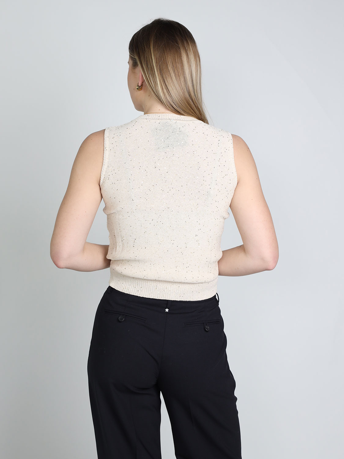 Lorena Antoniazzi Jumper with sequins   36 beige