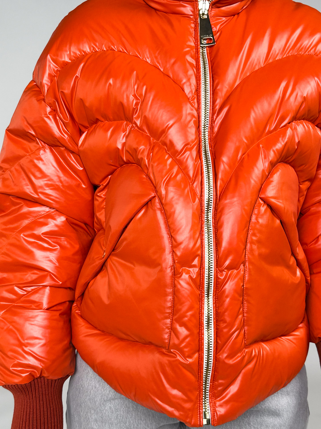 khrisjoy Corazon – Shiny down jacket  orange S/M