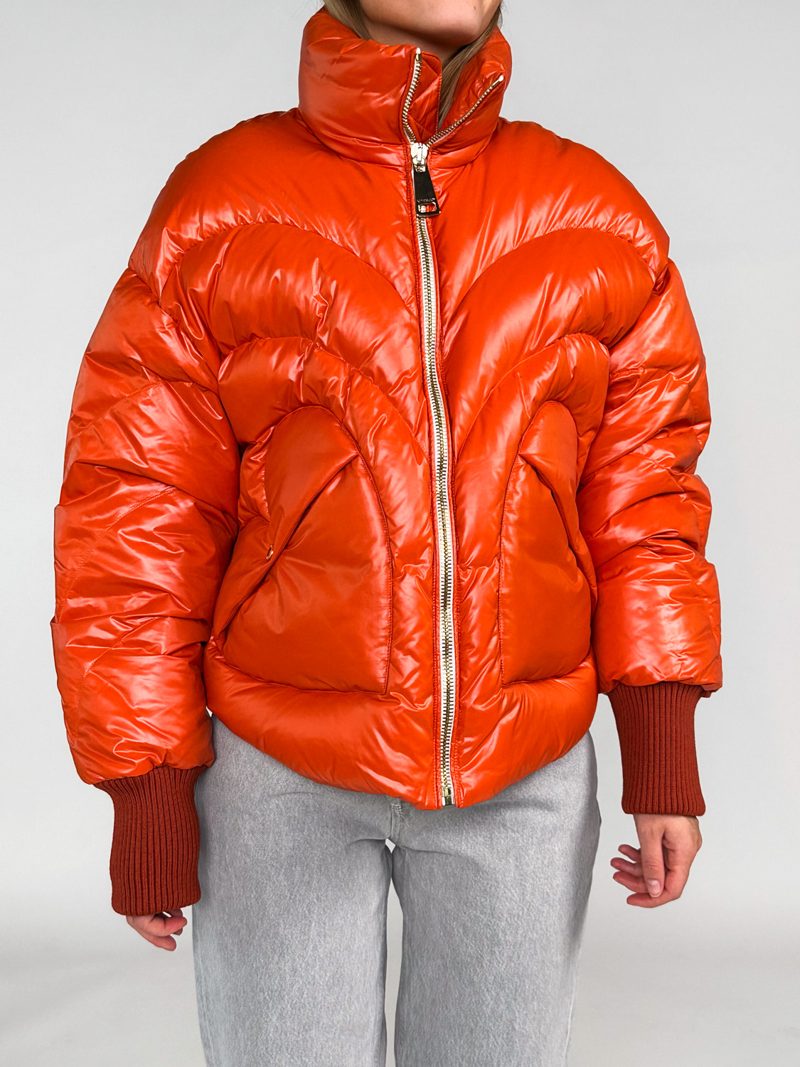 khrisjoy Corazon – Shiny down jacket  orange S/M