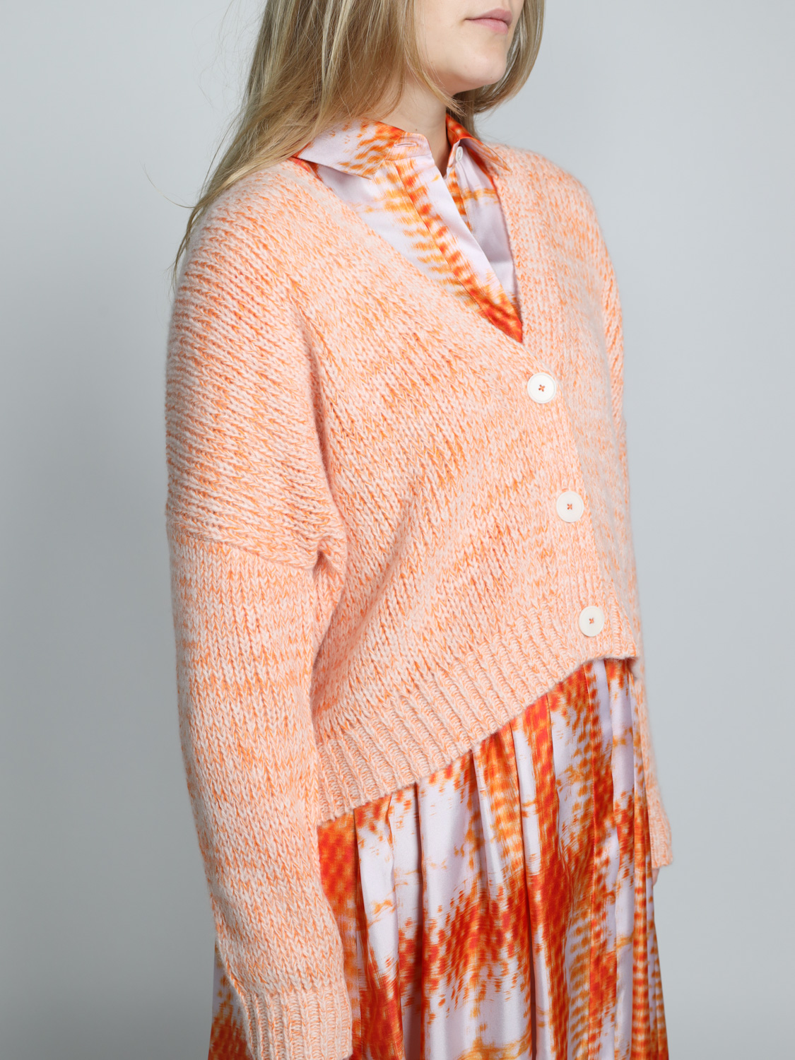 Odeeh Mellierter Cardigan aus Cashmere-Schurwoll-Mix   naranja XS