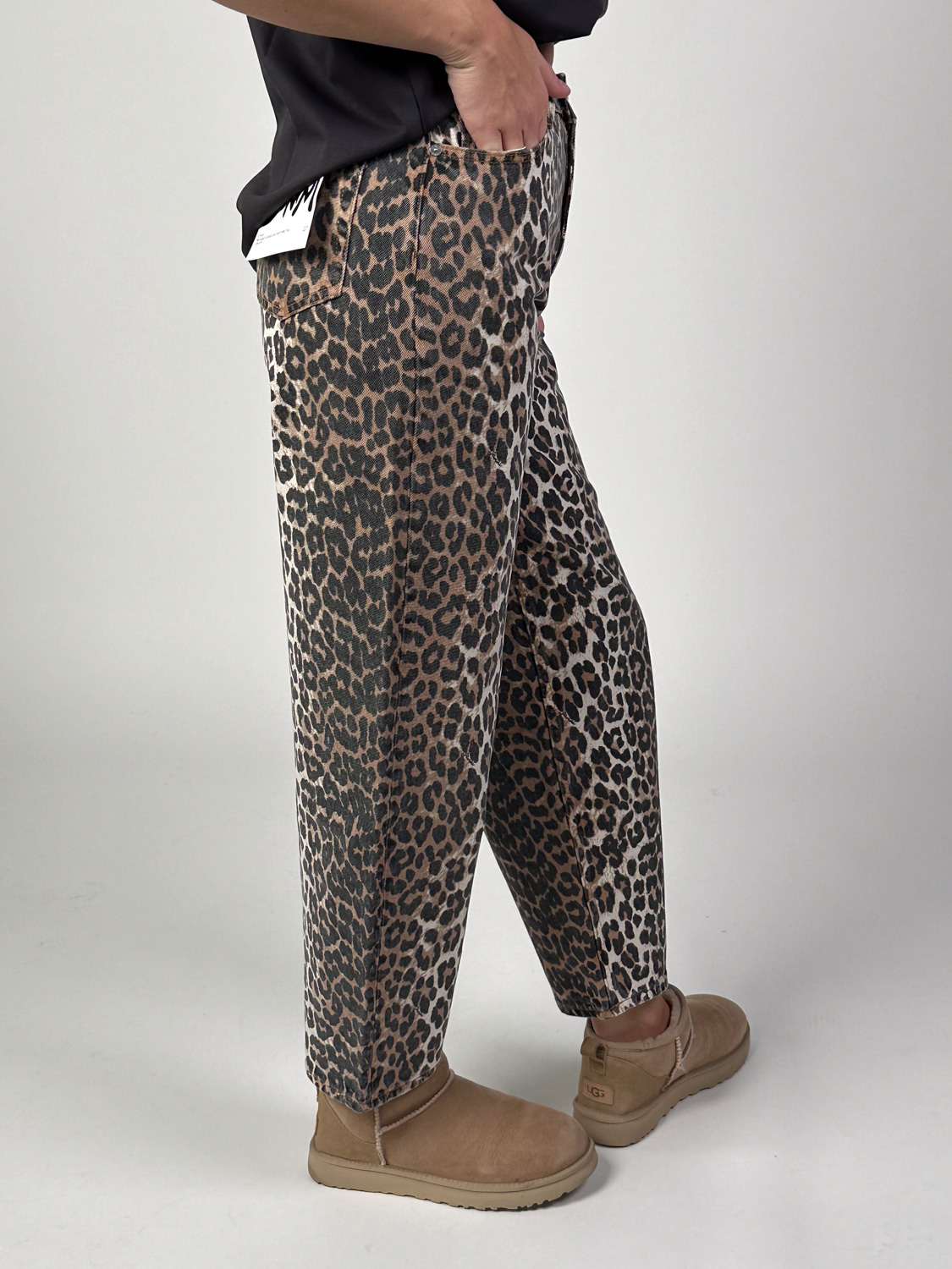 Ganni Stary - denim with leopard print   multi 28