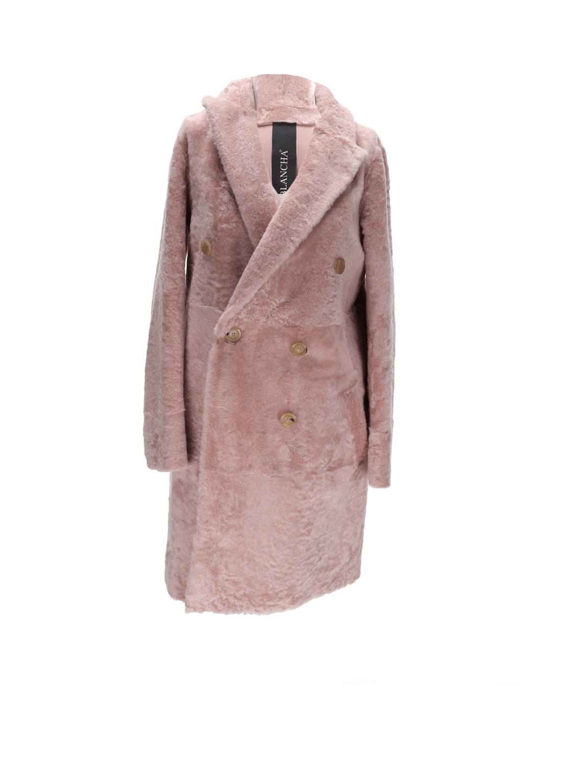 Shearling coat with button placket 