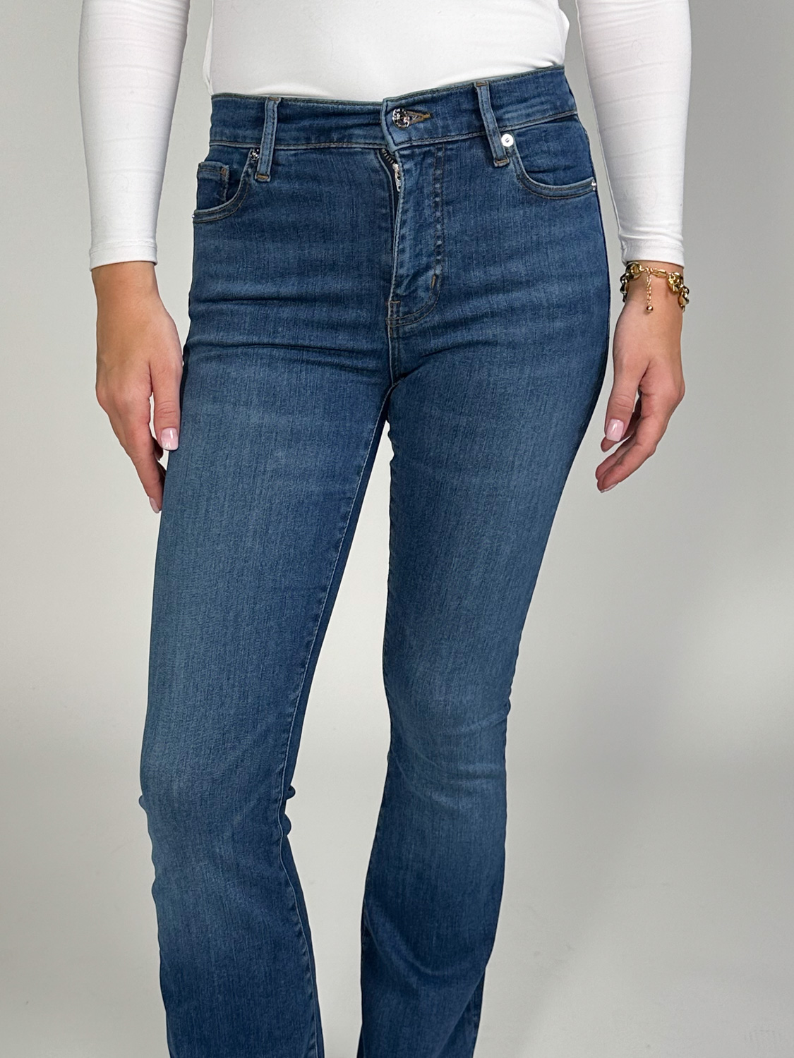 Frame Le High Flare stretchy flared jeans  blue 30