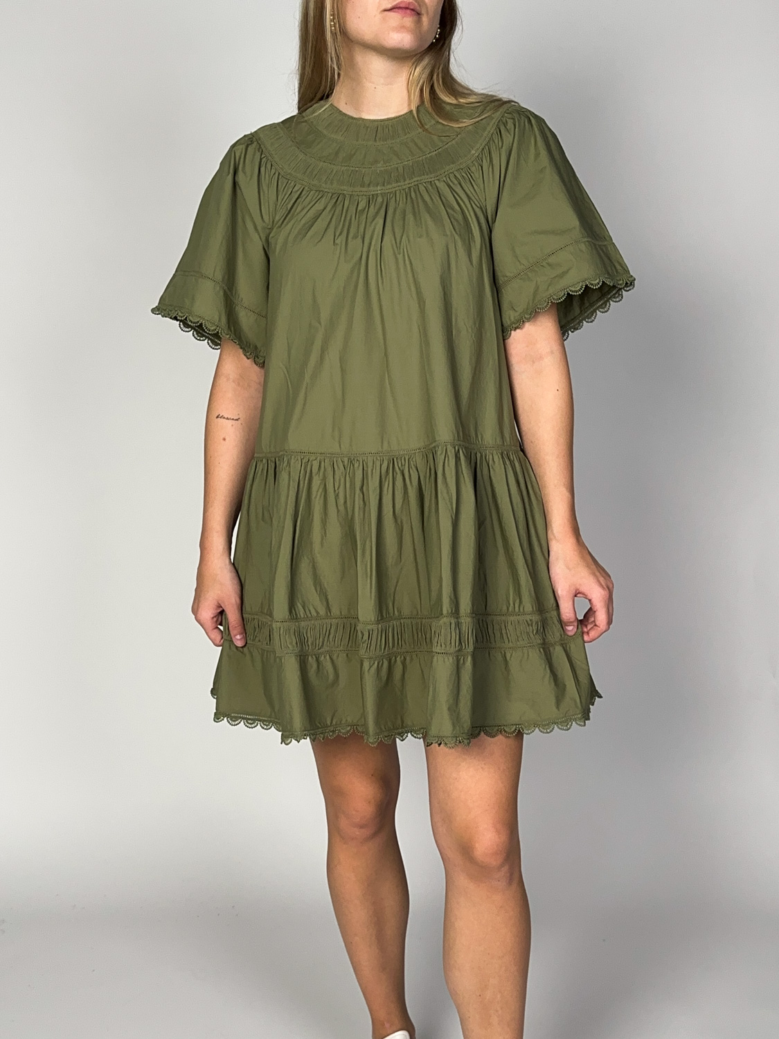 Ulla Johnson Oumi – Minikleid aus Baumwoll-Popelin  green 34