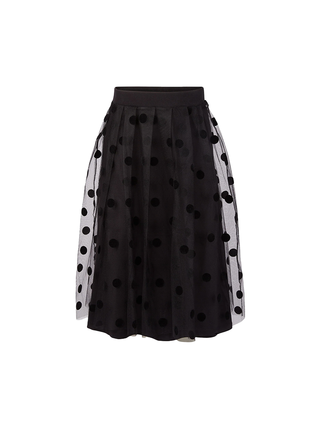  Pleated tulle skirt with dot design 