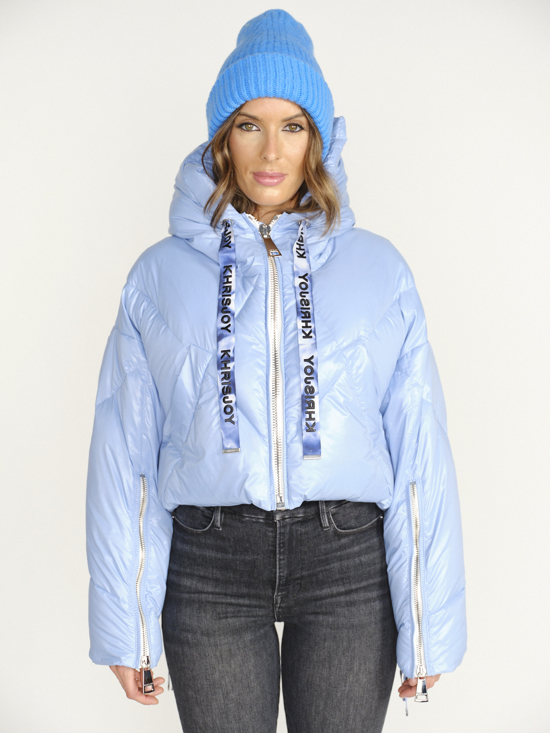 Puff Khris Cropped Puffer jacket with cropped length blue XS S JAC14868 BLAUWXS