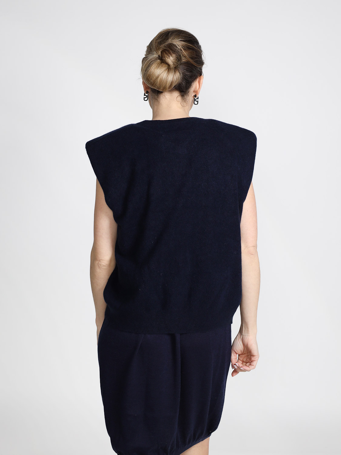 Frenckenberger Sleeveless cashmere vest  navy S