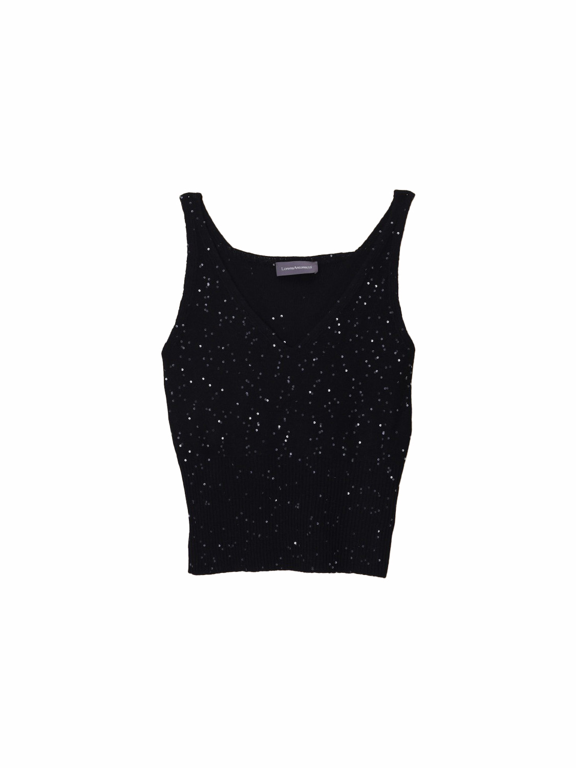 Lorena Antoniazzi Knitted top with sequin details  black 34