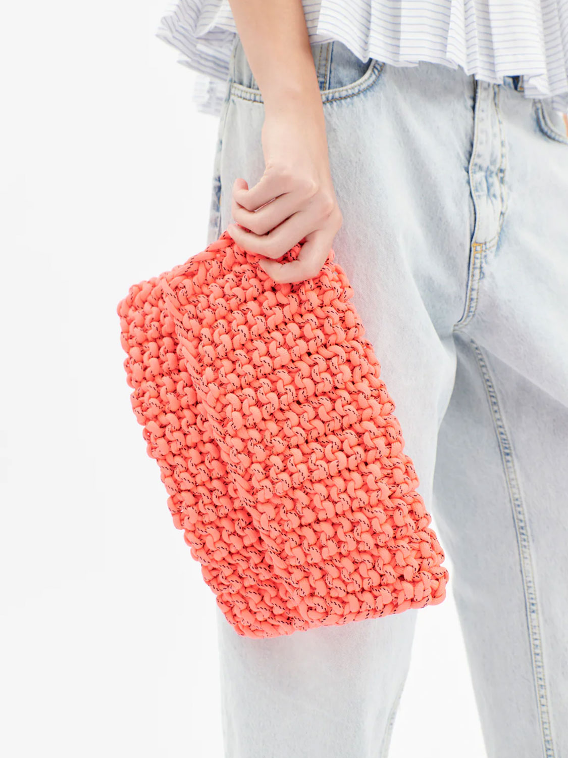 Odeeh Bag - Knitted clutch  pink One Size