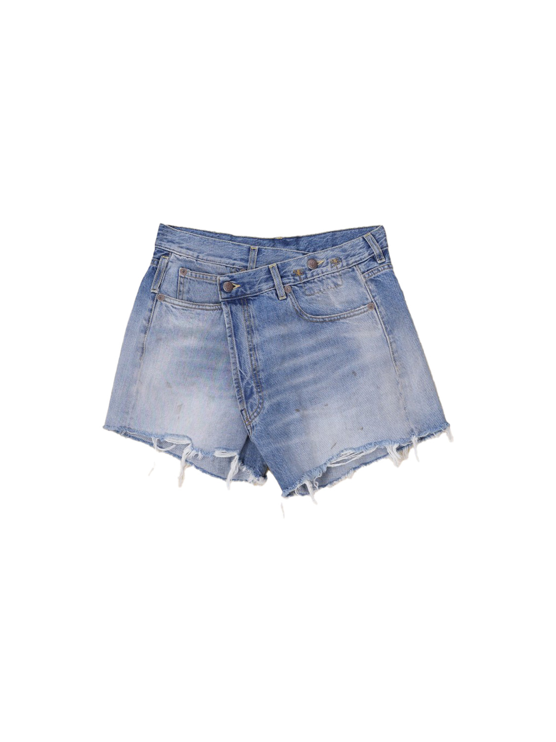 R13 Crossover – denim shorts with a used look  blue 25