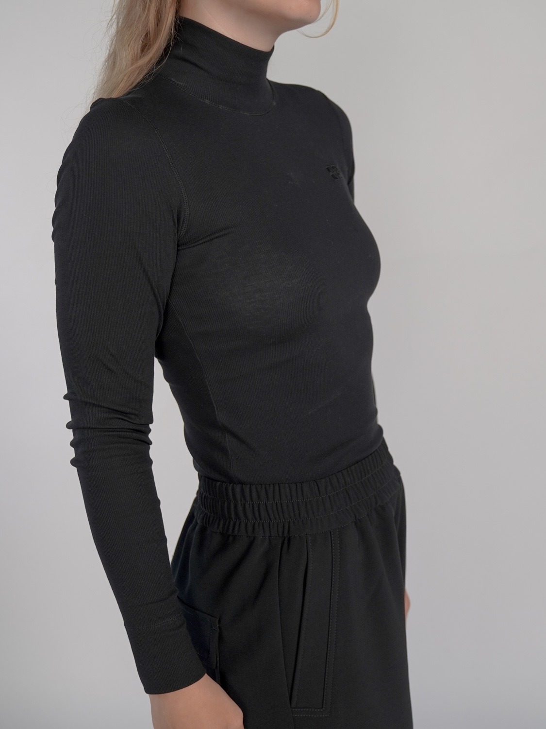 Ganni Baumwoll-Longsleeve negro XS