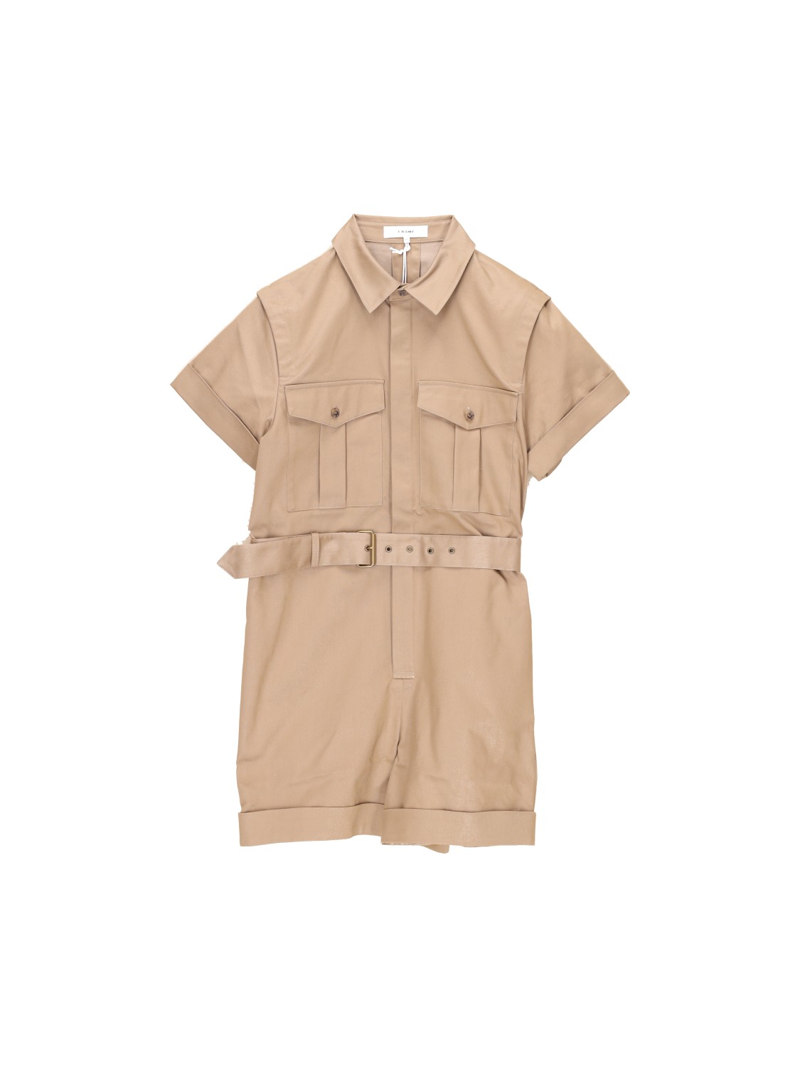 Frame Utility - Short jumpsuit in cotton blend  beige S