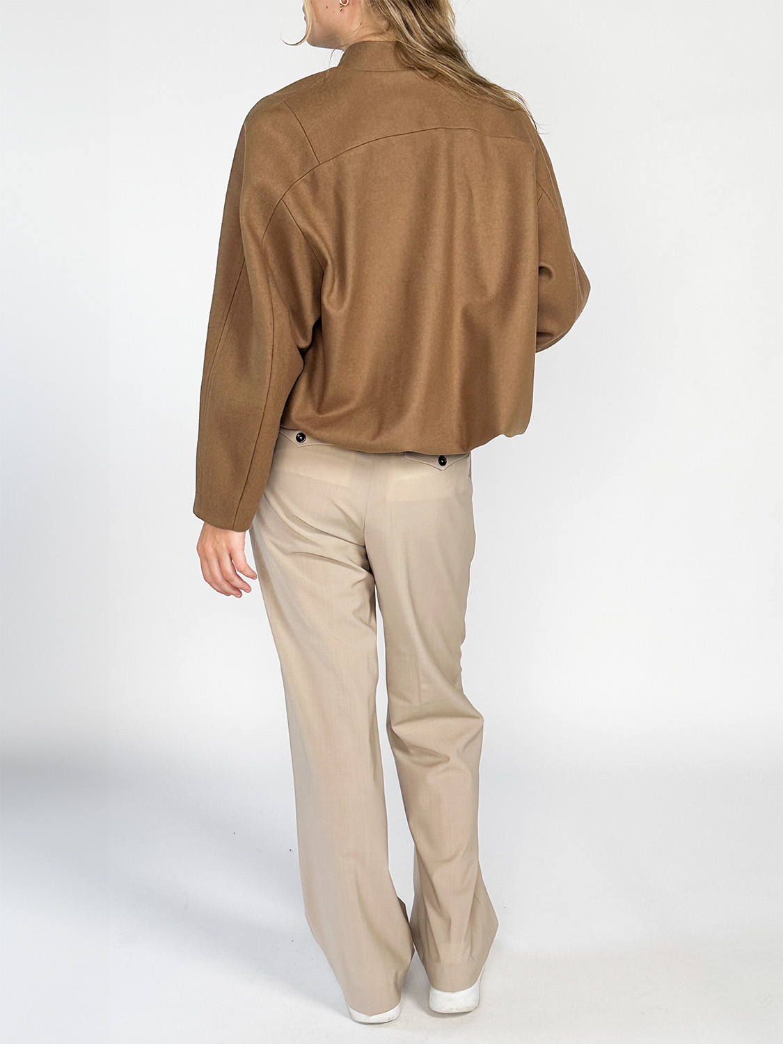 Bazar Deluxe Bomber jacket made from a virgin wool blend  camel 34