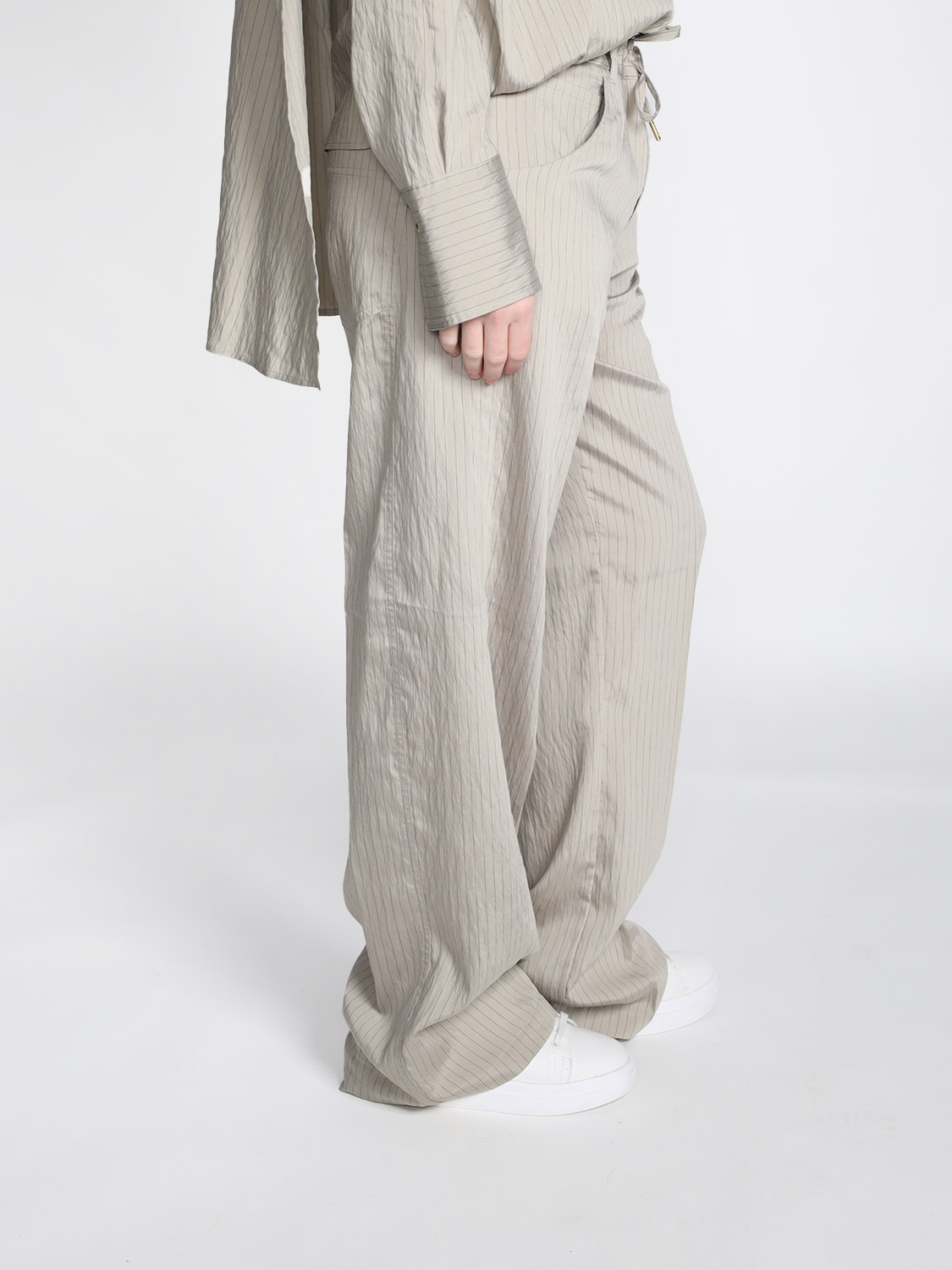 Darkpark Iris - Hose mit weitem Bein und Streifenmuster taupe 26