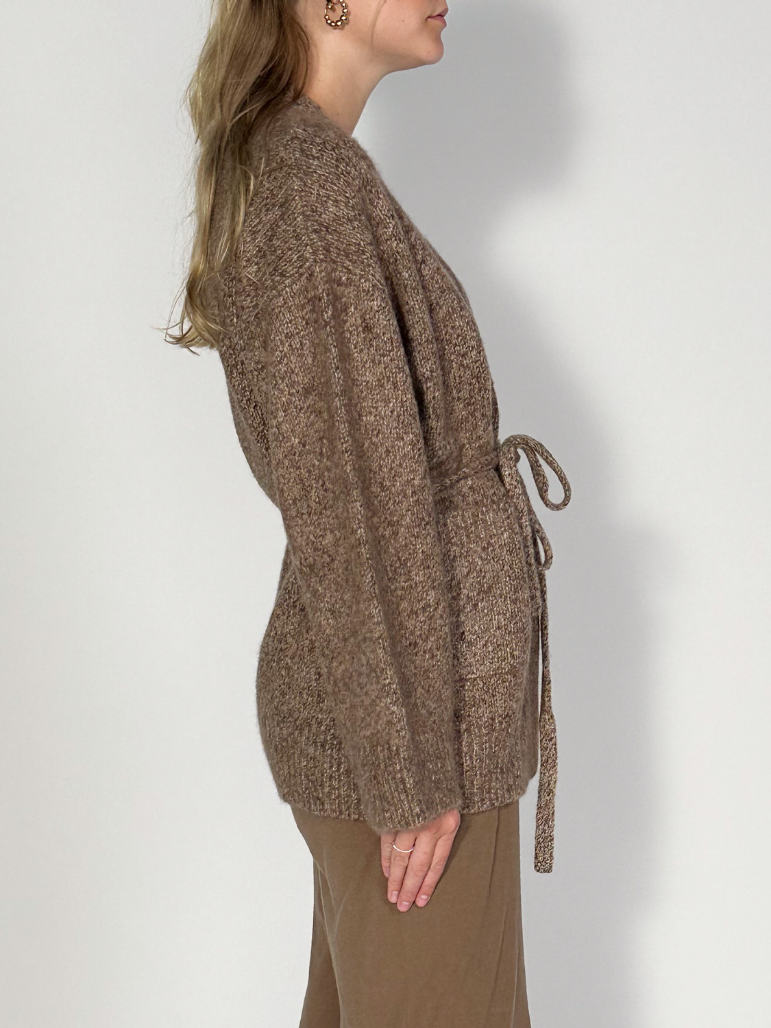 friendly hunting Sencillo Amara – Mottled cashmere blend cardigan  brown M