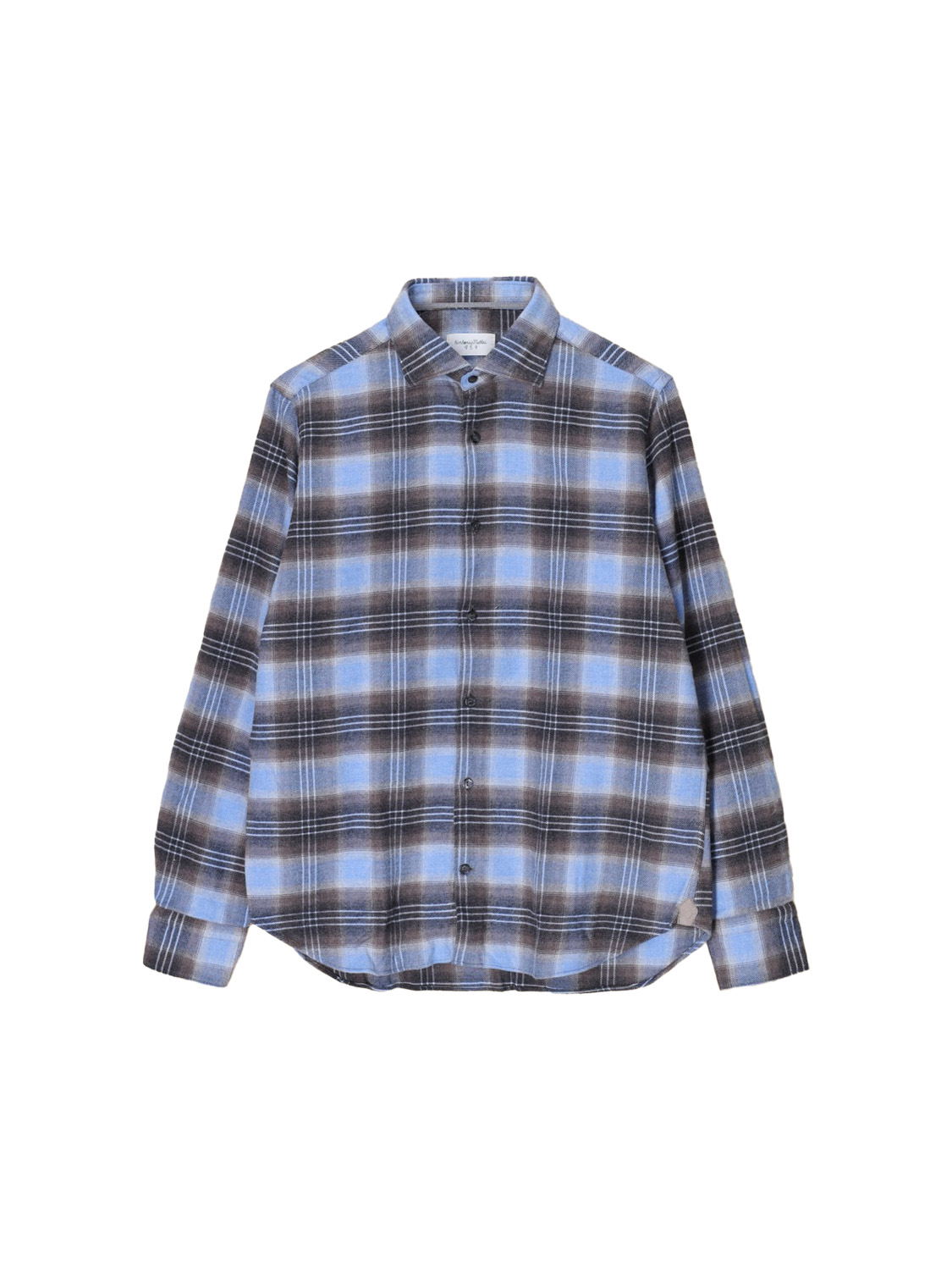 Tintoria Mattei 954 Checked flannel cotton shirt  hellblau M