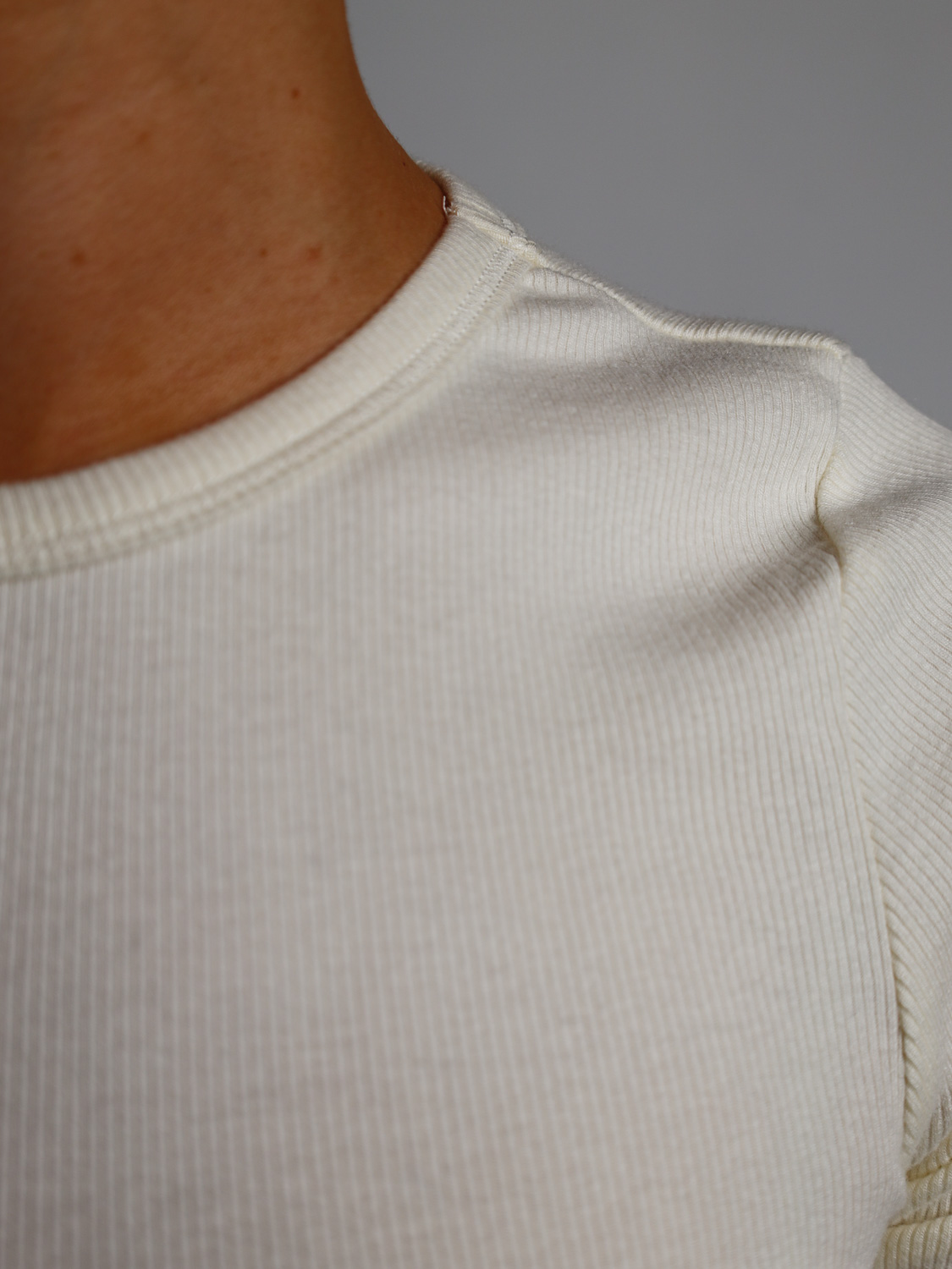 Eterne Longsleeve shirt with ribbed knit   creme S