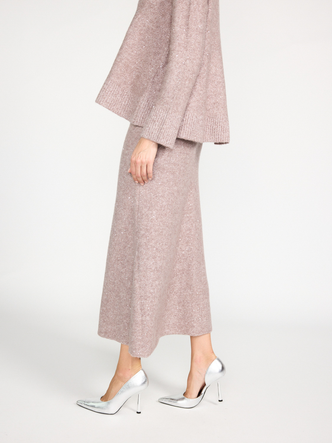 LU Ren Carrie - Knit skirt with lurex details  rosa S