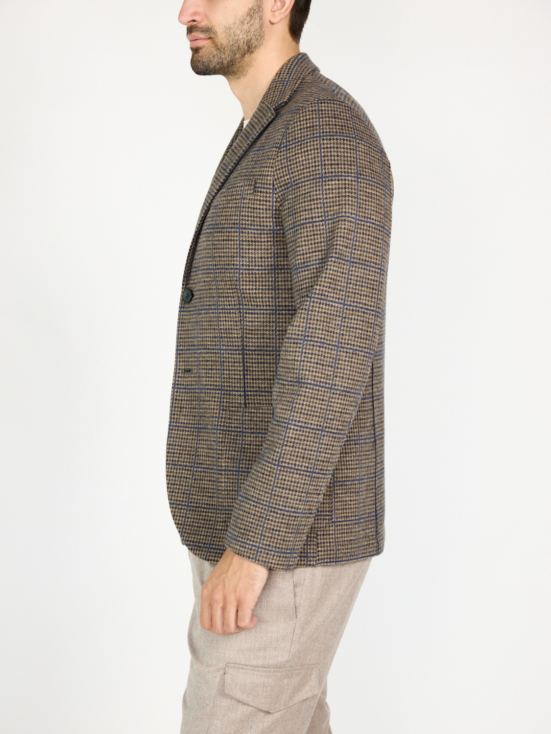 Harris Wharf London Blazer made from a patterned wool and cotton blend  multi 50