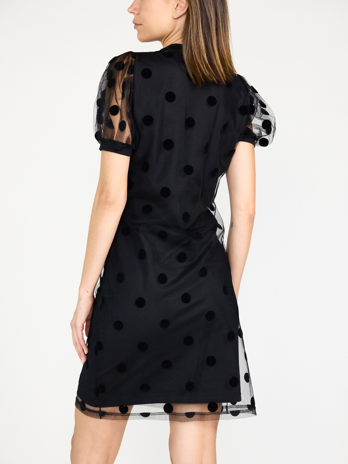 Nina Ricci Mini tulle dress with dot design  black XS