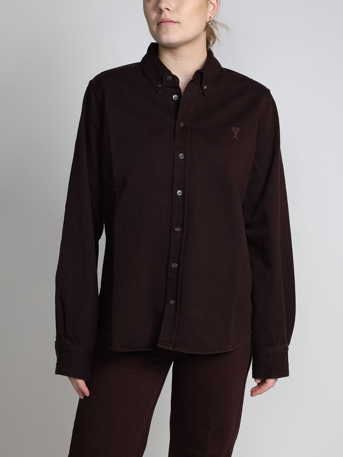 Ami Paris  ADC Shirt – Denim-Hemd aus Baumwolle   bordeaux  S