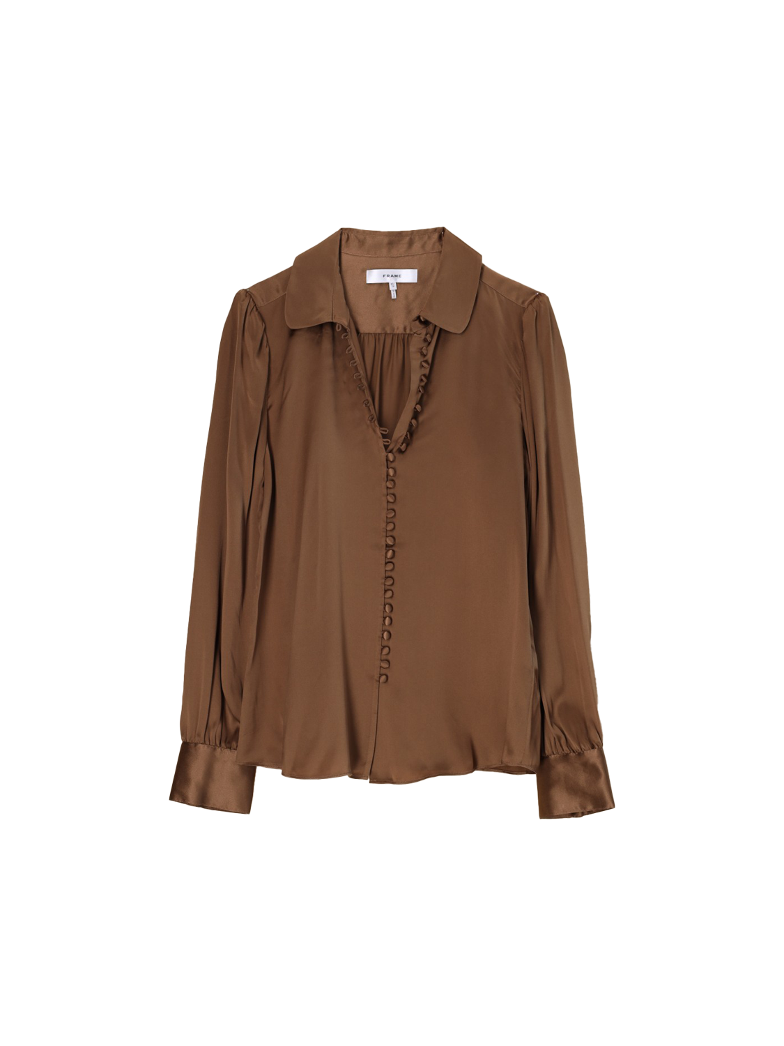 Round - silk blouse with button details 