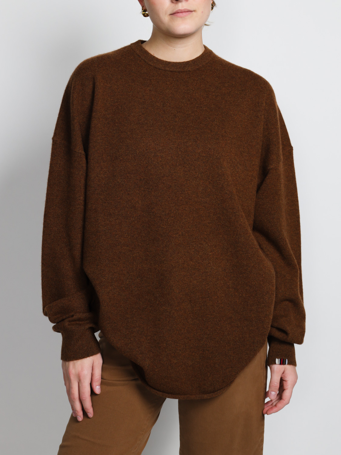 Extreme Cashmere N°53 Crew Hop - Oversized cashmere sweater   brown One Size