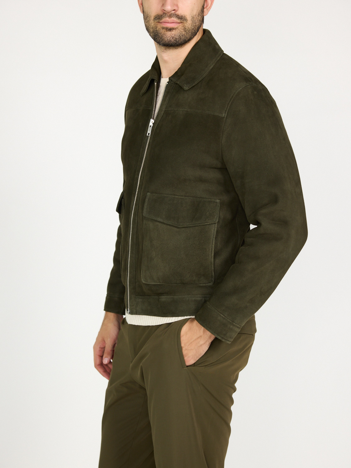 Arma Jacke aus Schafsleder  khaki 48