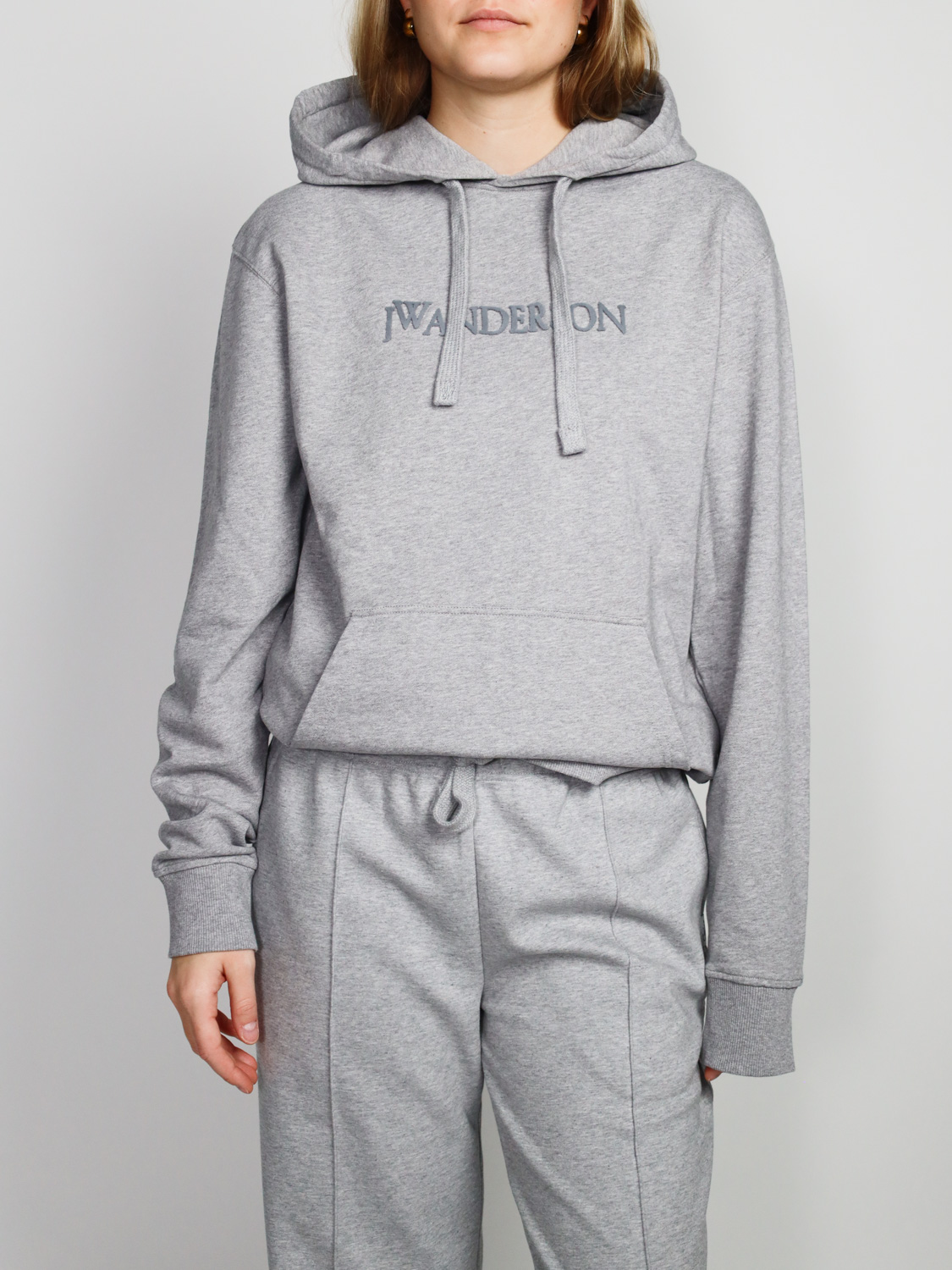 JW Anderson Kapuzen Pullover mit Logo  grau XL