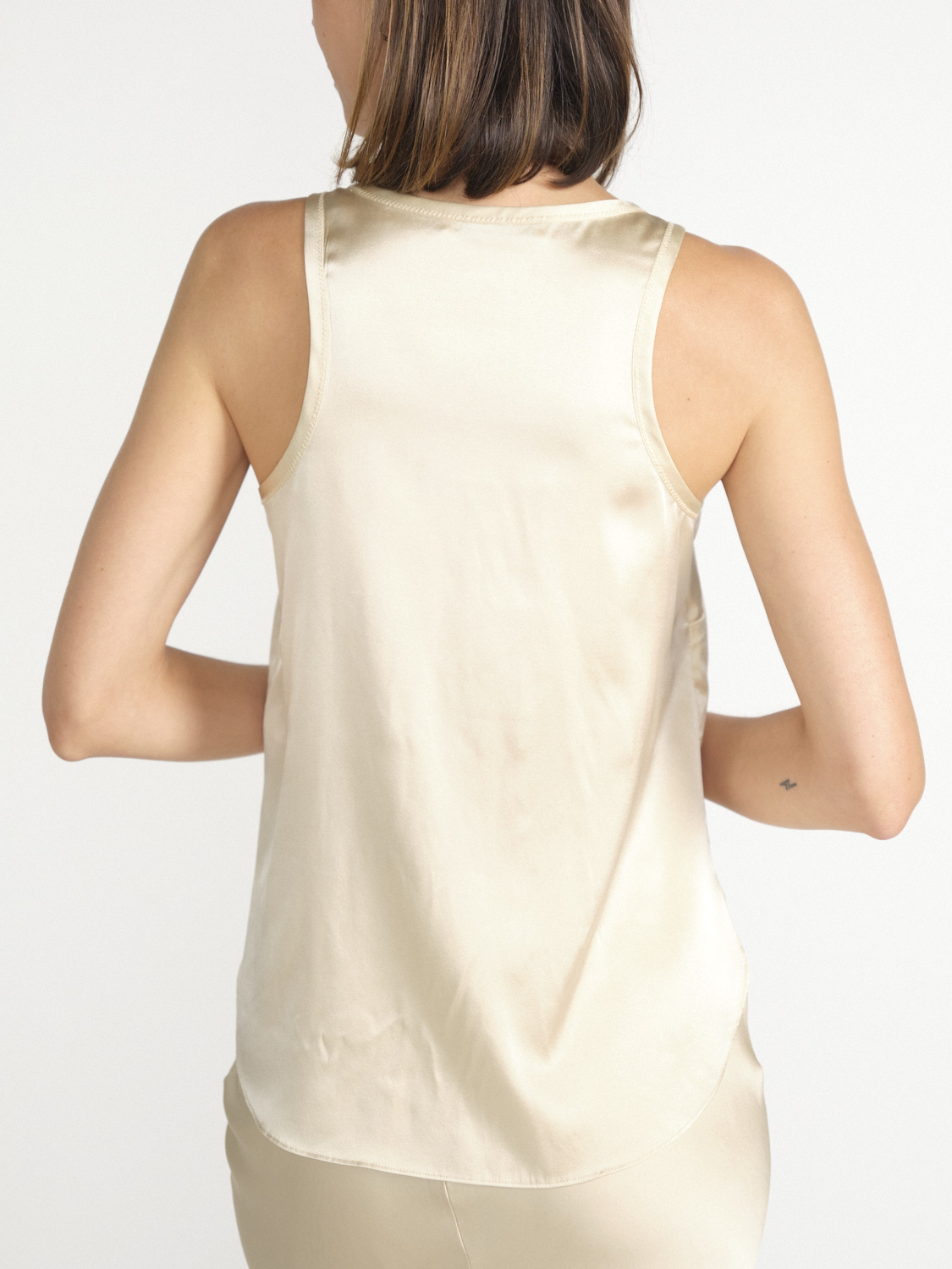 Dorothee Schumacher Sprakling Statements – silk blouse with christening knit details  creme XS