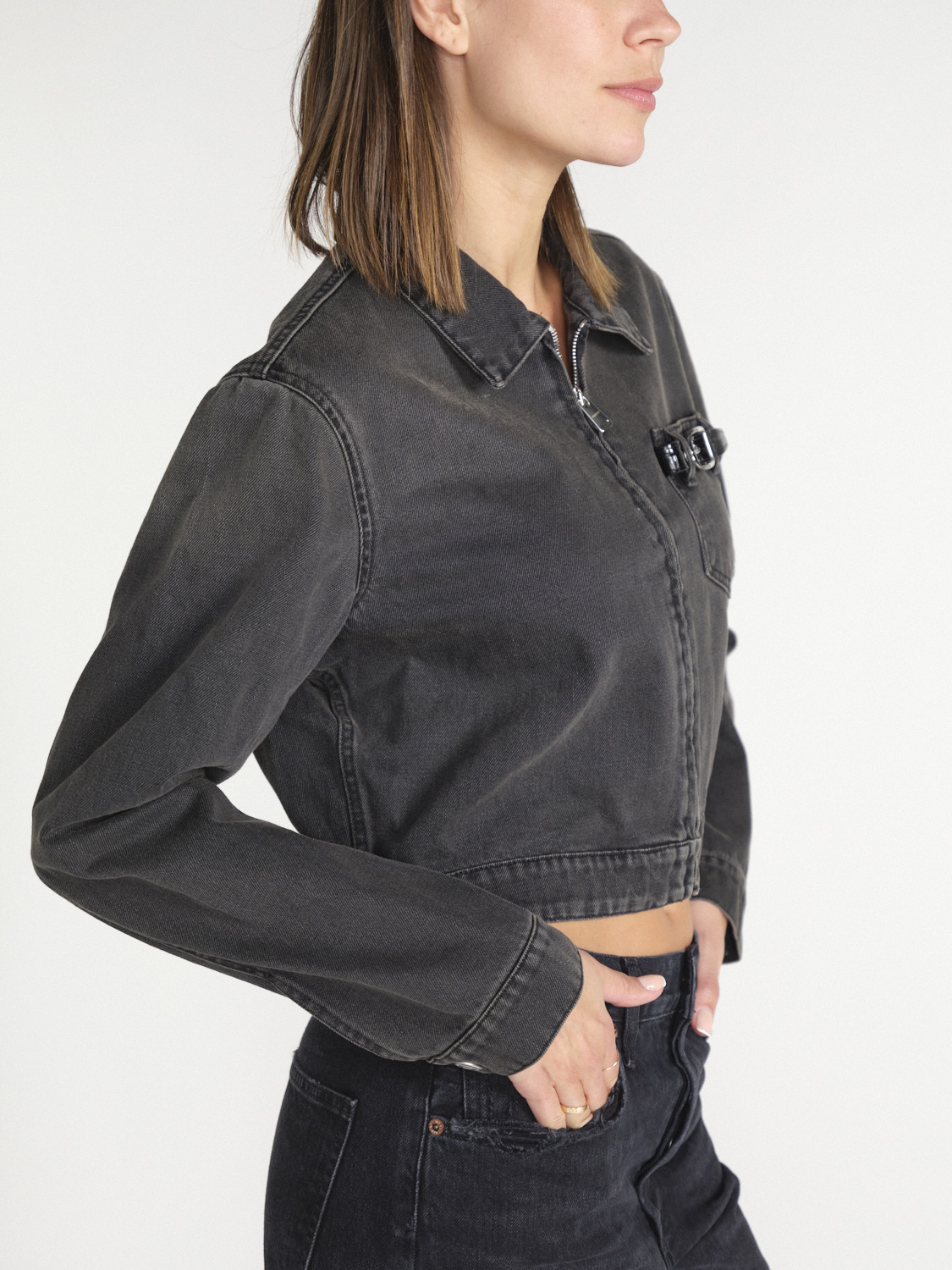 Coperni Jeansjacke mit Brusttasche  gris S