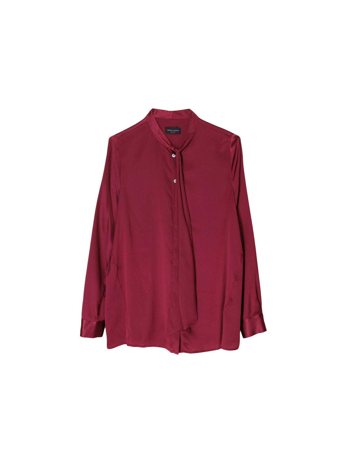 Roberto Collina Camicia Coreana - silk blouse with bow detail  bordeaux XS