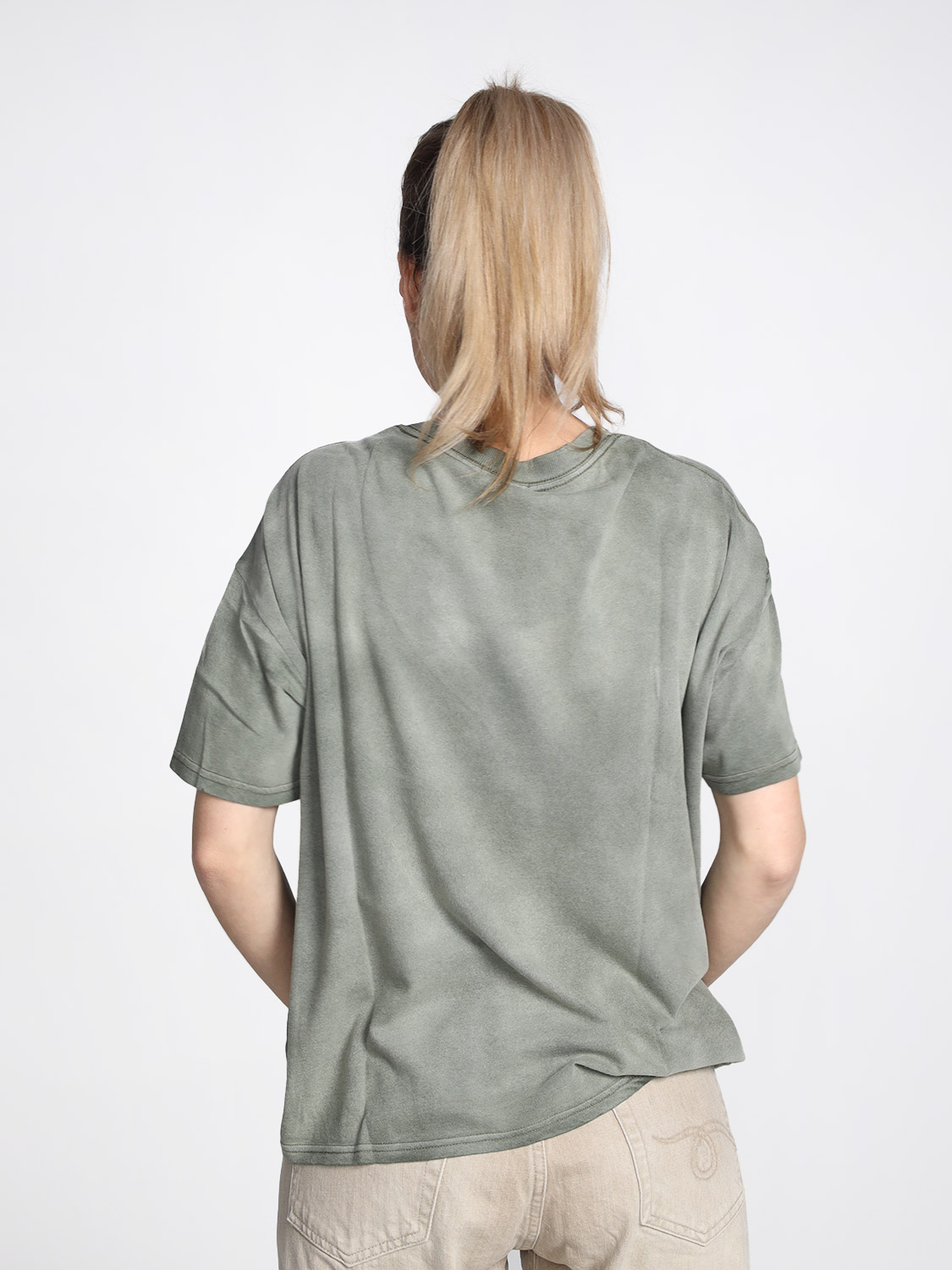 R13 V-Neck Relaxed - Shirt aus Baumwolle khaki XS